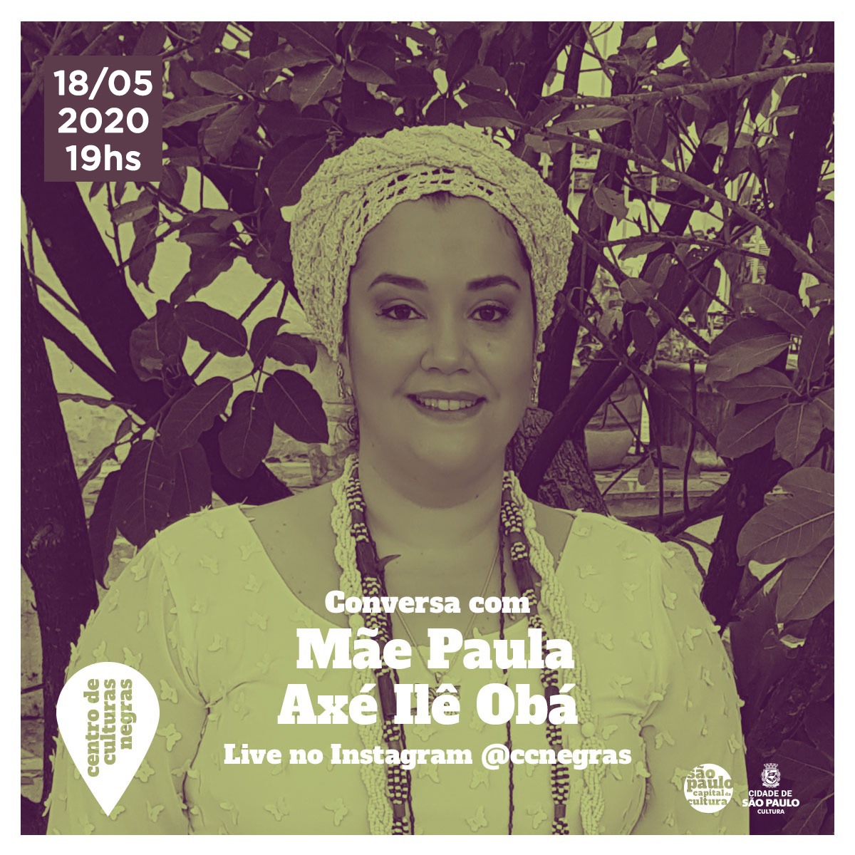 18/05 – Live no Instagram do Centro de Culturas Negras do Jabaquara – Mãe Sylvia de Oxalá. – as 19hs