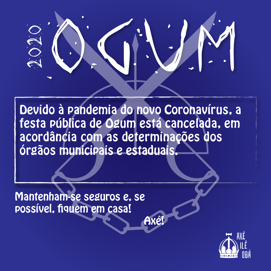 Festa de Ogum 31/10/2020 CANCELADA